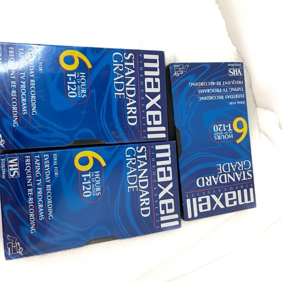 Maxell Video Cassette VHS T-120 6HRS Tapes NWT 3PC Bundle - Picture 9 of 13